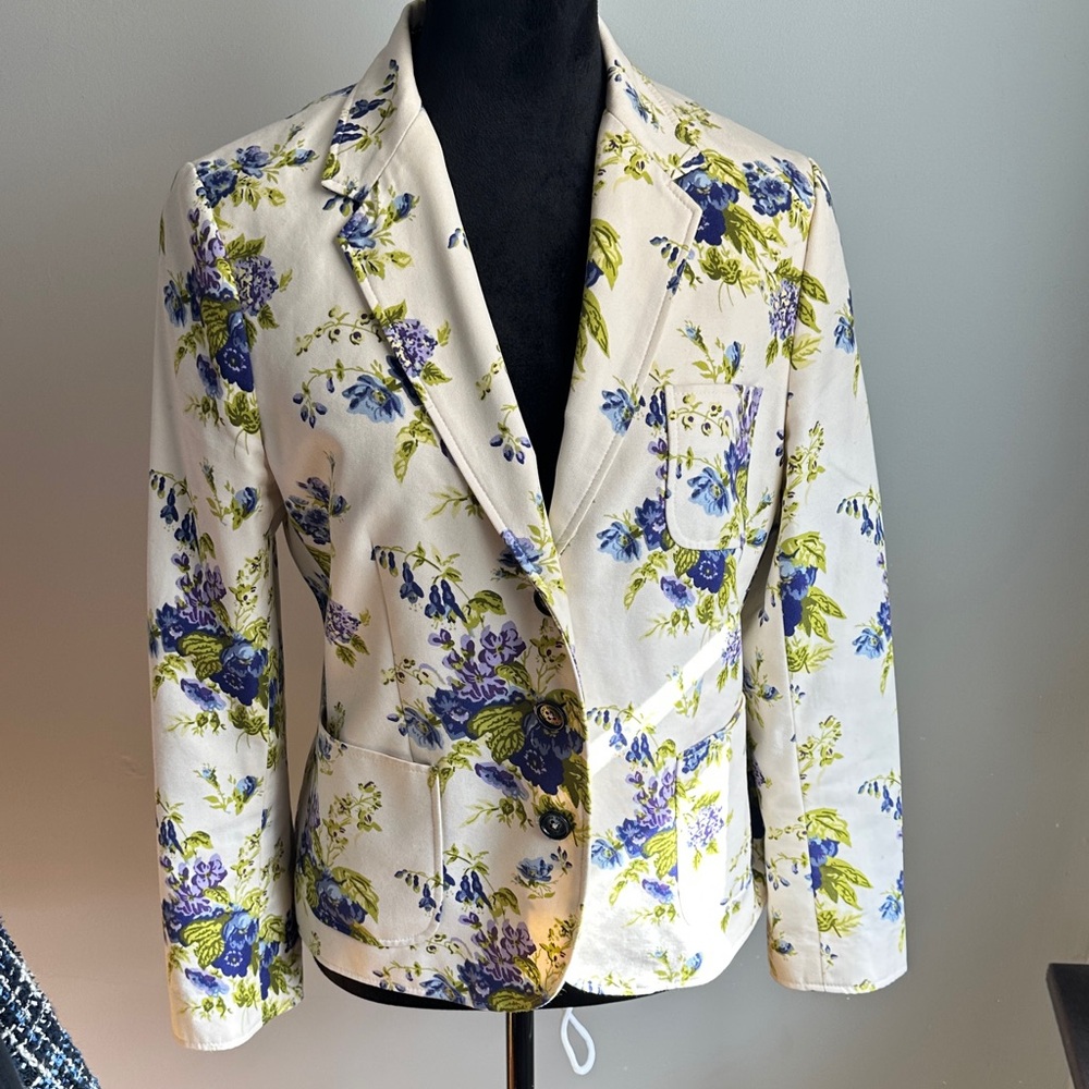 Brooks Brothers Blue and Green Floral Blazer